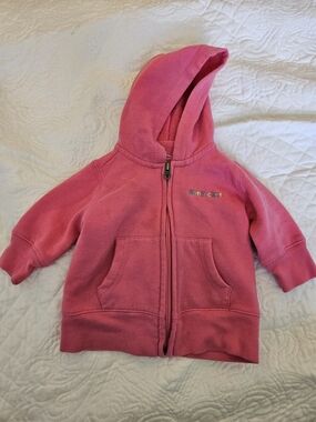 Kids Nantucket Pink Hooded Zip-Up Sweatshirt - 3M